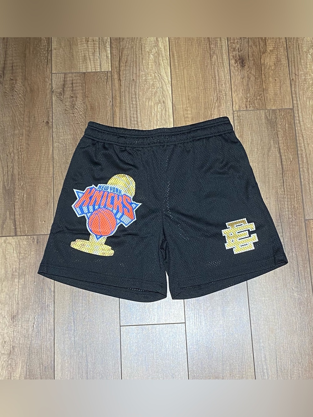 Eric Emanuel EE New York Knicks Championship Black Mesh Shorts Brand New